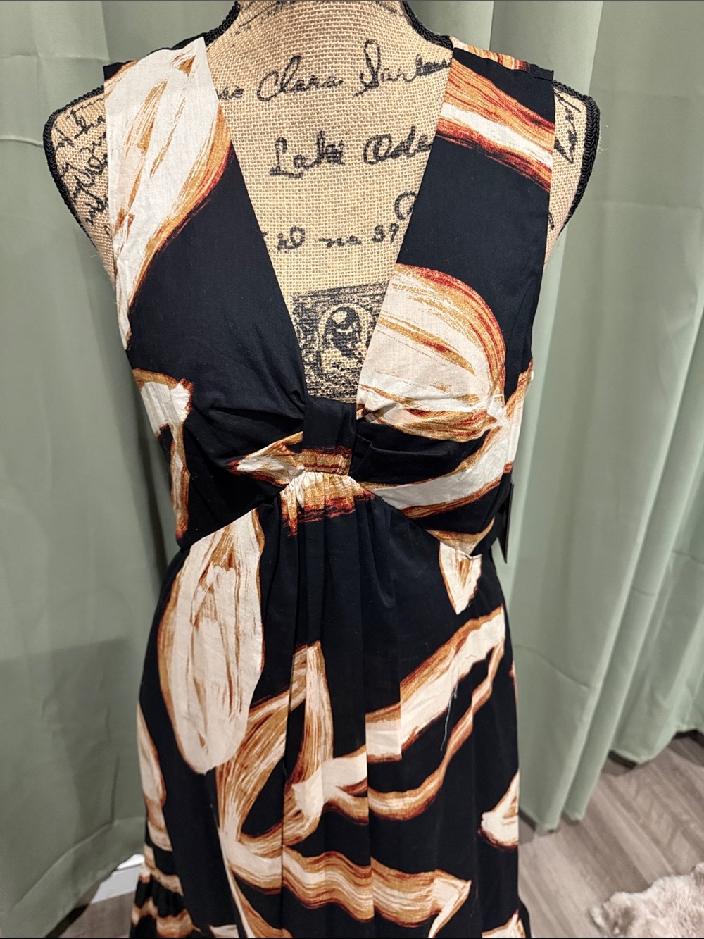 DKNY Black Maxi Dress with Cut-out Sides. - Picture 4 of 12